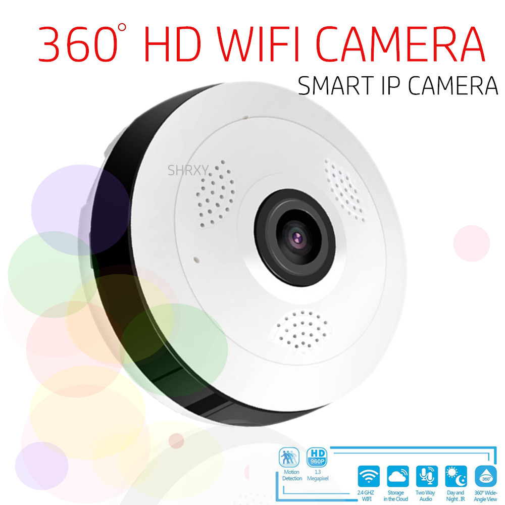 Ασύρματη Κάμερα Οροφής IP Wifi με Ευρυγώνιο Φακό Fish Eye HD 920p Πανοραμικής Θέασης, Αισθητήρα Κίνησης, Ειδοποιήσεις, Baby Monitor Μικρόφωνο & Ηχείο